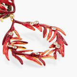 Les Nereides Foliage Stones And Small Crystal Clip-On Earrings