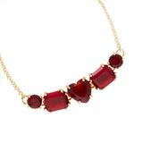 Les Nereides Garnet Red Diamantine 5 Stone Fine Bracelet, One Size