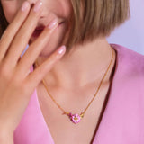 LES NEREIDES Lupine And Lotus Flower Statement Necklace