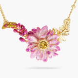 LES NEREIDES Lupine And Lotus Flower Statement Necklace