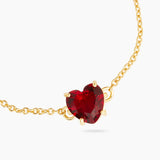 Les Nereides Garnet Red Diamantine Heart Fine Bracelet