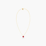 LES NEREIDES Garnet Red Diamantine Round Stone Long Necklace