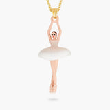 LES NEREIDES Pale Pink And White Ballerina Pendant Necklace