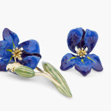 Les Nereides Siberian Iris Asymmetrical Post Earrings