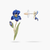 Les Nereides Siberian Iris Asymmetrical Post Earrings