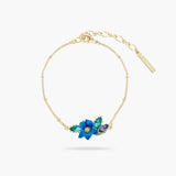 Les Nereides Siberian Iris And Faceted Crystal Fine Bracelet