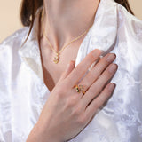 Les Nereides Wine And Roses Iris Adjustable Ring
