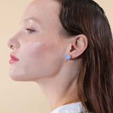 Les Nereides Sky Blue Diamantine Square Stone Clip-On Earrings