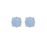 Les Nereides Sky Blue Diamantine Square Stone Post Earrings