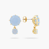 Les Nereides Sky Blue Diamantine 2 Round Stone Post Earrings