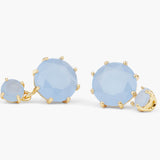 Les Nereides Sky Blue Diamantine 2 Round Stone Post Earrings