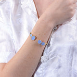 Les Nereides Sky Blue Diamantine 4 Stone Bangle Bracelet