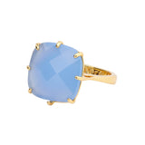 Les Nereides Sky Blue Diamantine Square Solitaire Ring