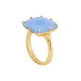 Les Nereides Sky Blue Diamantine Square Solitaire Ring