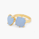 Les Nereides Sky Blue Diamantine Adjustable You And Me Ring