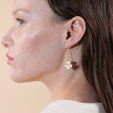 Les Nereides White Iris Pendant Clip-On Earrings