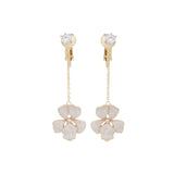Les Nereides White Iris Pendant Clip-On Earrings