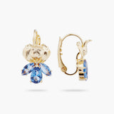 Les Nereides Gold Iris And Blue Crystal Sleeper Earrings