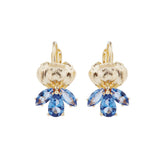 Les Nereides Gold Iris And Blue Crystal Sleeper Earrings