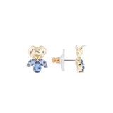 Les Nereides Gold Iris And Blue Crystal Post Earrings