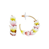 Les Nereides White And Purple Crocus Hoop-Earrings