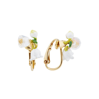 Les Nereides Lily Of The Valley Sprig Clip-On Earrings