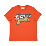 Lanvin Kids  Logo Print Orange T-Shirt SS22