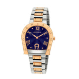 Aigner Ravenna Women's Stainless Steel and Rose Gold Plated Blue MOP Dial Watch