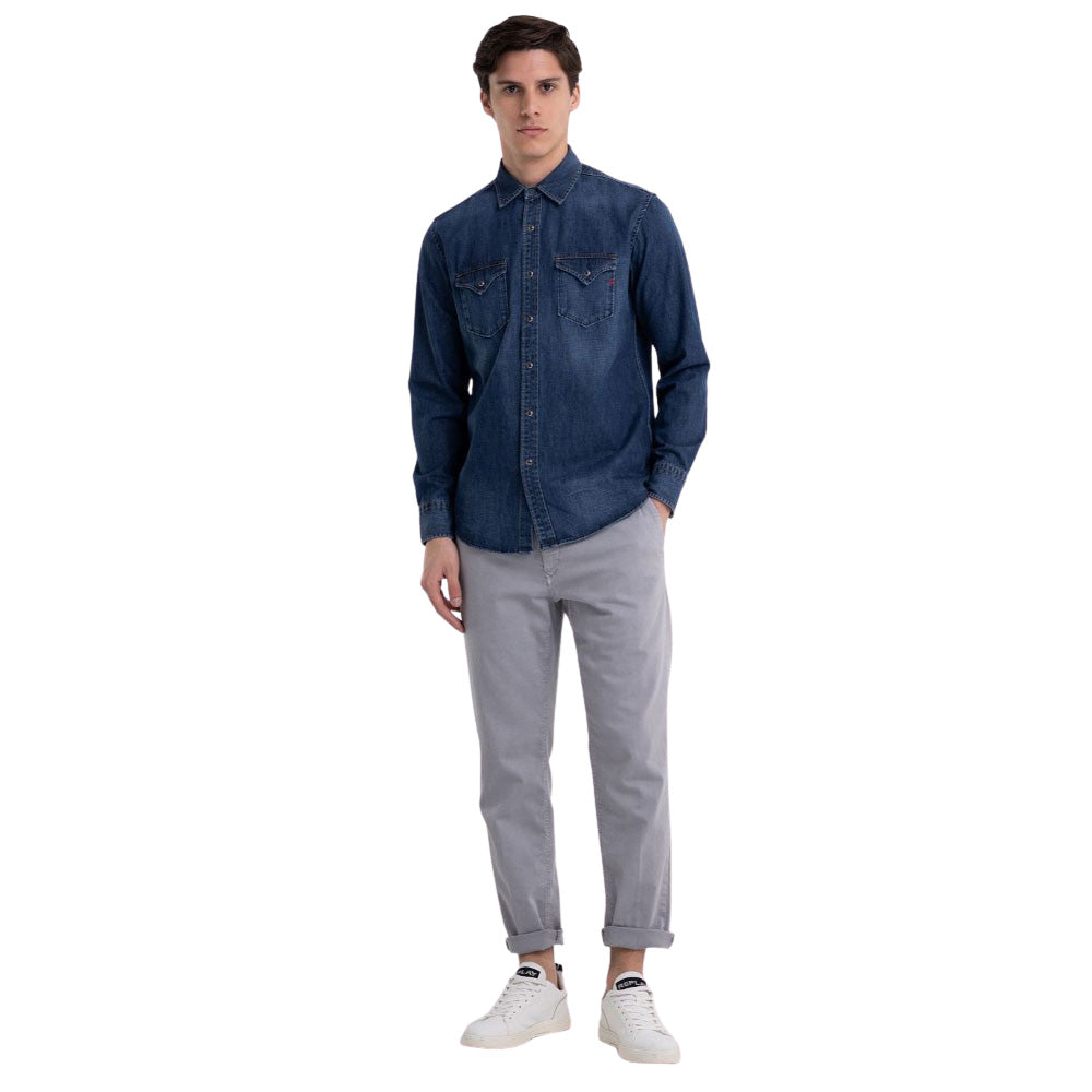 Replay Men's Denim Shirt With Pockets