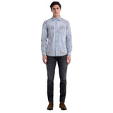 Replay Men's Denim Shirt With Bandana Print