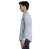 Replay Men's Denim Shirt With Bandana Print
