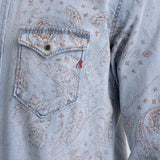 Replay Men's Denim Shirt With Bandana Print