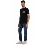 Jersey T-shirt With Houndstooth Detail