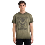 Crewneck T-shirt With Used Effect