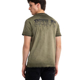 Crewneck T-shirt With Used Effect