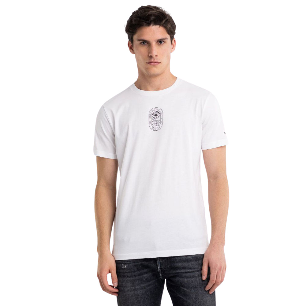 Crewneck T-shirt With Biker Print