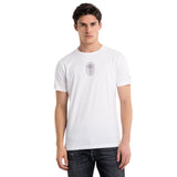 Crewneck T-shirt With Biker Print