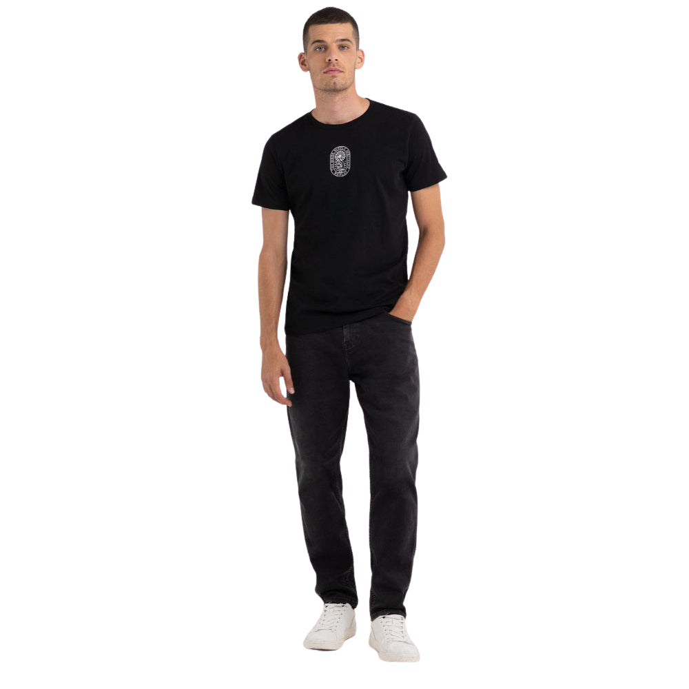 Crewneck T-shirt With Biker Print