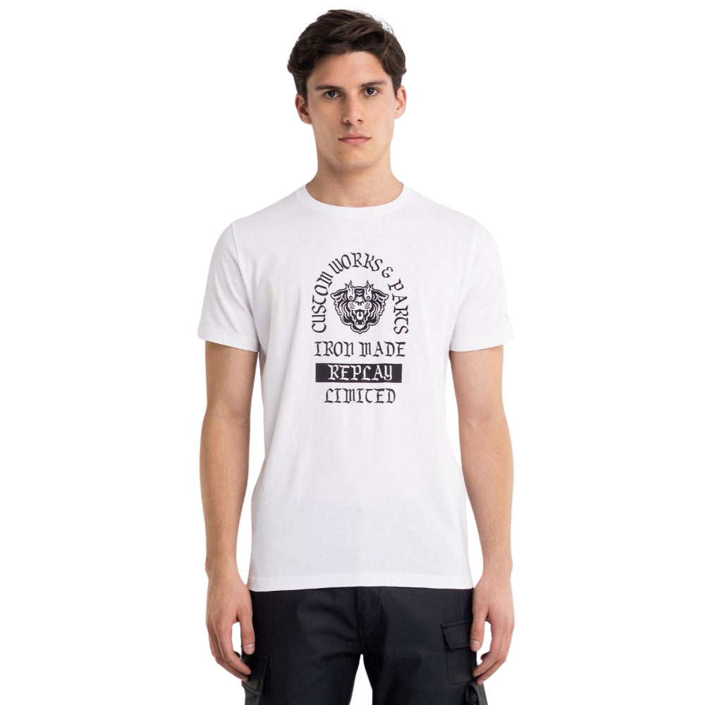 Jersey T-shirt With Biker Print