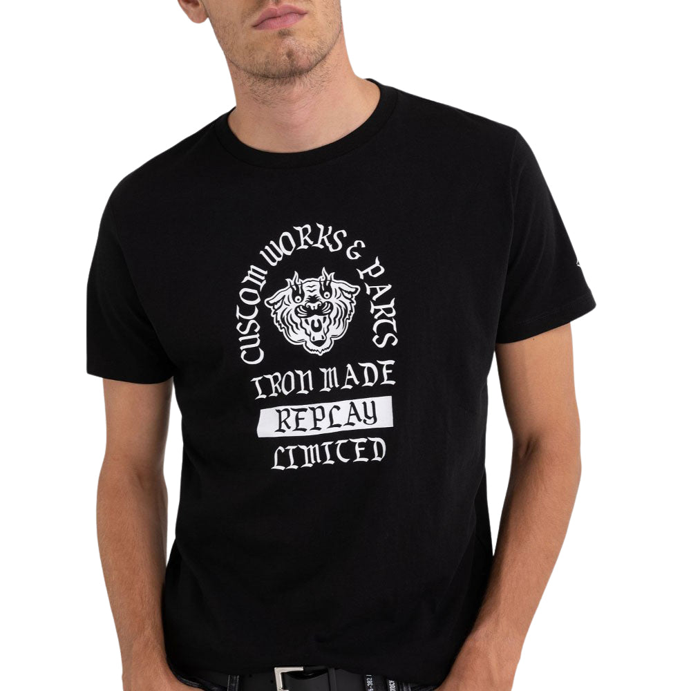 Jersey T-shirt With Biker Print