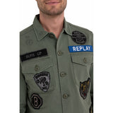 Replay Men's Army Shirt with Appliques
