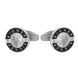 Aigner  Silver And  Black Cufflink