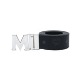 MCM Claus Reversible Flat M Belt Black Shiny Cobalt 4.5 X 130.0 X 0.0 Cm