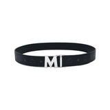 MCM Claus Reversible Flat M Belt Black Shiny Cobalt 4.5 X 130.0 X 0.0 Cm