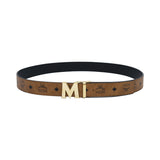 MCM Claus Reversible Flat M Belt Cognac Shiny Gold 1.5 X 51.2 X 0.0 Inches