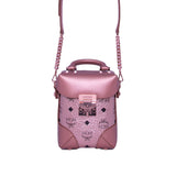 Mini Soft Berlin Mini Crossbody Bag In Visetos - Blue Salon