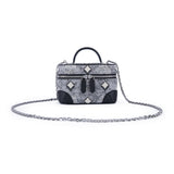 MCM Vintage Monogram Jacquard Crossbody Bag Grey  X-Mini