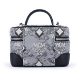 MCM Vintage Monogram Jacquard Crossbody Bag Grey  X-Mini