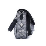 MCM Vintage Monogram Jacquard Crossbody Bag in Grey Medium