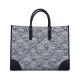 MCM Vintage Jacquard Tote Bag Grey  Large